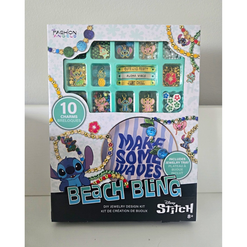 Disney Stitch Beach Bling DIY Jewelry Kit Included w 10 Charms